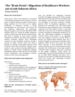 &ldquo;Brain Drain&rdquo;: Migration of Healthcare Workers