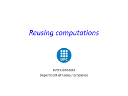 Reusing computations - Computer Science Department
