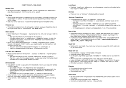 COMPETITION PLAYING RULES Starting Time &bull; All players must