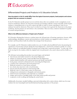 Differentiated Projects and Products in EL Education Schools