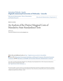 An Analysis of the District Marginal Costs of Mandatory State