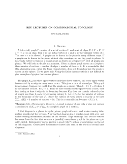 REU LECTURES ON COMBINATORIAL TOPOLOGY 1. Graphs A
