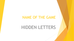 NAME OF THE GAME