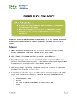 dispute resolution policy - Automotive Materials Stewardship
