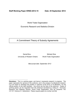 A Commitment Theory of Subsidy Agreements