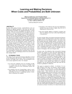 Learning and Making Decisions When Costs and Probabilities are