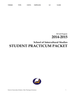 student practicum packet - Fuller Theological Seminary
