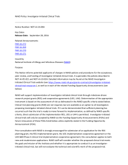 NIAID Policy: Investigator-Initiated Clinical Trials Notice Number