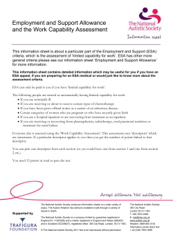 ESA and the work capability assessment