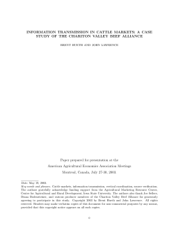 INFORMATION TRANSMISSION IN CATTLE