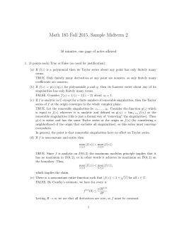 Math 185 Fall 2015, Sample Midterm 2