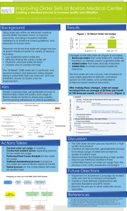 Improving Order Sets at Boston Medical Center