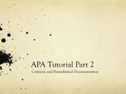 APA Tutorial Part 2