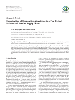 Coordination of Cooperative Advertising in a Two