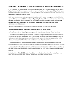 basc policy regarding restricted play time for recreational players