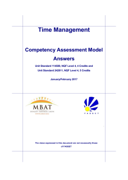 Fasset Time Management Competency Assessment Model Answers