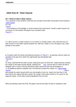 USGA Rule 26 - Water Hazards - Hamilton Mill Men`s Golf Association