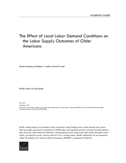 The Effect of Local Labor Demand Conditions on the Labor Supply