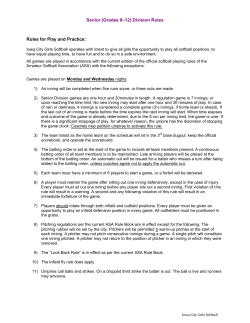 Senior Rules - Iowa City Girls Softball