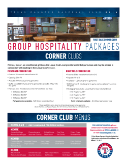 First Base Corner CluB Group Hospitality Packages