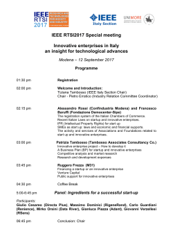 Meeting on Innovative enterprises in Italy - RTSI 2017