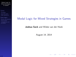 Modal Logic for Mixed Strategies in Games