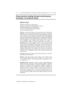 Group decision making through nominal group