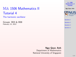 MA 1506 Mathematics II Tutorial 4