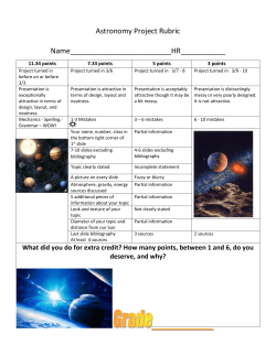 Astronomy Project Rubric