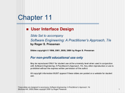 Slide Set to accompany Web Engineering: A Practitioner Approach