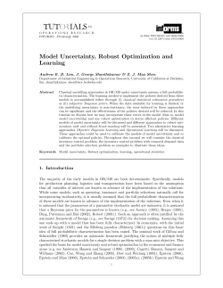 Model Uncertainty, Robust Optimization and