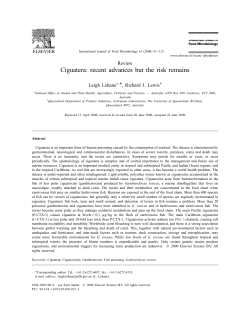 Ciguatera: recent advances but the risk remains