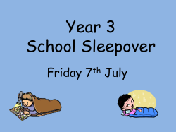 Sleepover - Bushfield School