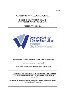 Housing Adaptation Grant Application Form