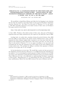 erratum to &ldquo;a complete proof of the poincar&eacute; and