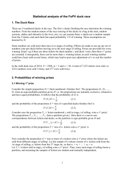 Statistical analysis of the FoPV duck race