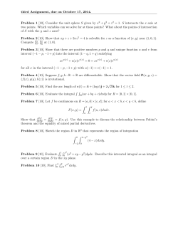 third Assignment, due on October 17, 2014. Problem 1 [10