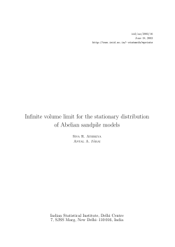 Infinite volume limit for the stationary distribution of
