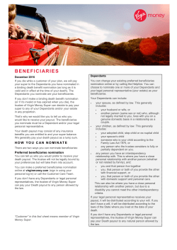 beneficiaries - Virgin Money