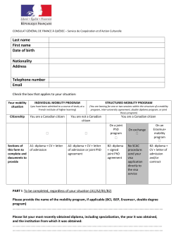 CONSULAT G&Eacute;N&Eacute;RAL DE France &Agrave; QU&Eacute;BEC &ndash; Service de