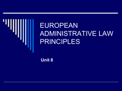 EUROPEAN ADMINISTRATIVE LAW PRINCIPLES13