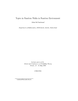 Topics in Random Walks in Random Environment Alain-Sol
