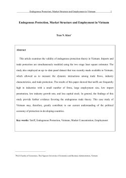The Political Economy of Tariff Formation in Vietnam: An Empirical