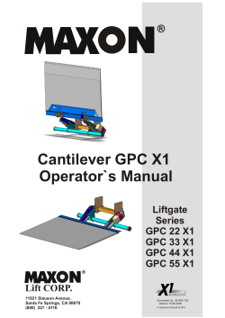 Cantilever GPC X1 Operator`s Manual