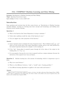 17s1: COMP9417 Machine Learning and Data Mining Introduction