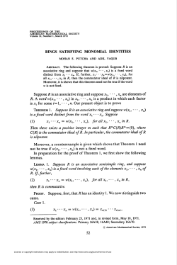 RINGS SATISFYING MONOMIAL IDENTITIES R. If, further, 52