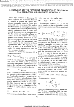 a comment on the "efficient allocation of resources in a