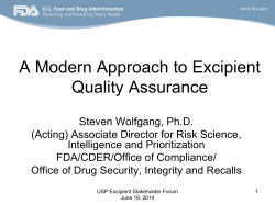 A Modern Approach to Excipient Quality Assurance
