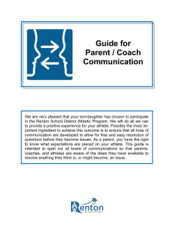 Guide for Parent / Coach Communication