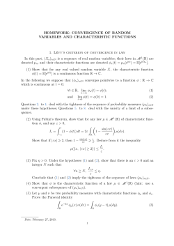 HOMEWORK: CONVERGENCE OF RANDOM VARIABLES AND